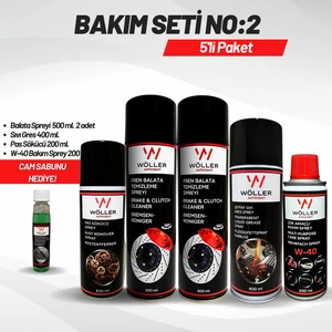 Bakım Seti No2 Fren Balata Spreyi Sıvı Gres Pas Sökücü W40 Koruyucu Yağlayıcı Sprey Set