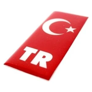 Tr Plaka Etiketi 2'li Damla Kırmızı Sticker Plaka Arması