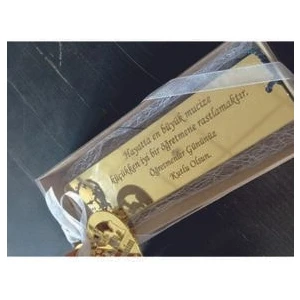 Öğretmenler Günü Gold Pleksi Kraft Kutulu Kitap Ayracı