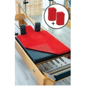 Kırmızı Pilates Reformer Havlusu Omuzluk Kılıfı, Kaydırmaz Reformer Mat Towel