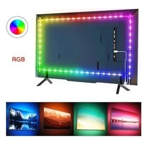 CT-4566 Rgb Tv Televziyon Arkası LED Şerit Set 3 Metre Aydınlatma Işık Kumandalı USB Girişli