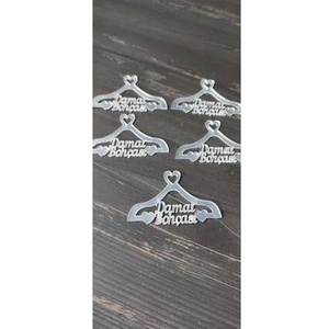 Hoby Shop Pleksi Damat Bohçası Yazısı Bohça Süsü Gümüş(5 Adet)