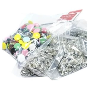 Bebek Çıtçıtı 9,5 mm Kapaklı Çıtçıt Malzeme Paketi-56 Adet-Karışık Renklerde Paslanmaz Pirinç Çıtçıt