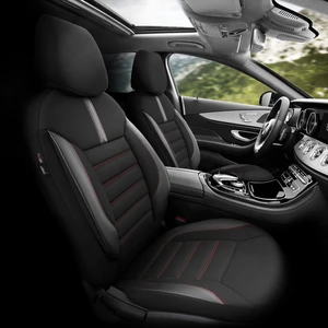 Limited Design Airbag Dikişli Ekstra Destekli Oto Koltuk Kılıfı Tam Set Siyah - Kırmızı