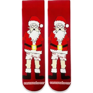 Havlu Kırmızı Noel Baba Desenli Çorap