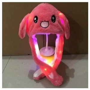 Yeni Sezon Çocuk ve Yetişkin Için Sevimli Hareketli Tavşan Kulaklık 3 Mod LED Işıklı Peluş Bere