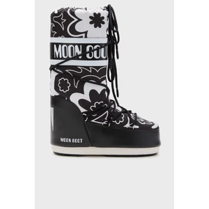Moon Boot Desenli Logolu Bağcıklı Su Itici Kar Botu Bayan Kar Botu 80D1402940 NA02