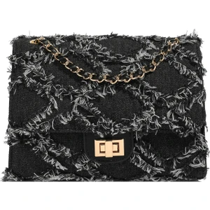 Mundo Venta Çapraz Askılı Yırtık Kot Detaylı Kadın Omuz Çantası (Yurt Dışından)