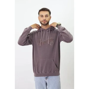 Eskitme Desenli Unisex Hoodie Sweatshirt