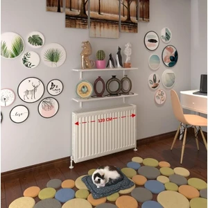 Kenzlife petek üstü raf dresuar golden boy byz 120*24 ikili kitaplık duvar rafı 120 cm uzunluk