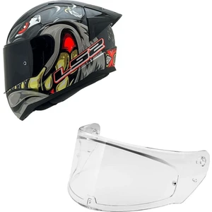 Rapıd 2 Spox Gri-Kırmızı Kask Siyah Cam+Spoiler