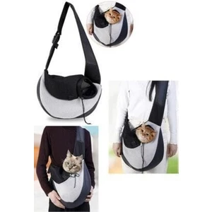 Large Hanger Açık Gri Çapraz Askılı Ana Kucağı Kedi Köpek Evcil Hayvan Taşıma Çantası 45X40