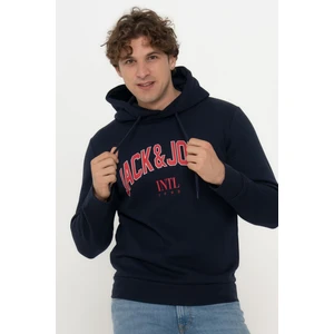Jack & Jones Erkek Logo Baskılı Kapüşonlu Sweatshirt - Circle