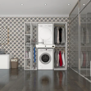 Kenzlife çamaşır-kurutma makinesi dolabı ve giysi dolabı çekmeceli hattab sol raf byz 187*160*60  banyo