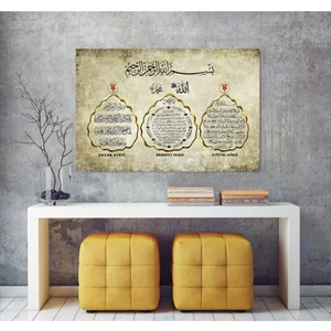 Tosbart Nazar Ayeti , Bereket Duası , Ayet'el Kürsi Yazılı Kanvas Gülen Tablo