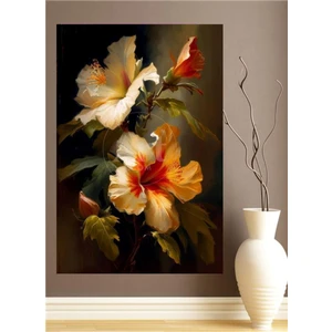 Tosbart Modern Soyut Çiçek Yağlı Boya Görünümlü Efekti Dkoratif Duvar Kanvas Tablo Tablosu