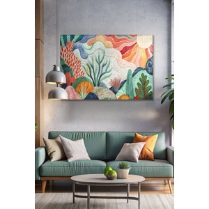 Tosbart Modern Soyut Sanat Renkli Kanvas Tablo - Duvar Tablosu - Canvas Tablo - Duvar Dekoru