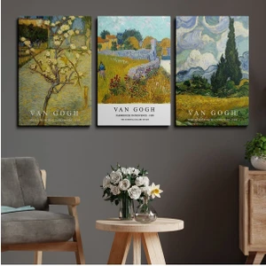 Tosbart 3'Lü Set Kanvas Duvar Tablosu Canvas Tablo Boho Klasik Modern Eu 205