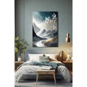 Tosbart Koyu Renkler Gold Detaylar Soyut Kanvas Tablo - Duvar Tablosu - Canvas Tablo Duvar Dekorasyonu