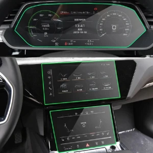 Audi Q7 2020-2023 Gösterge ve Multimedya Çift Ekran Koruyucu Navigasyon 9h Nano Ekran Koruyucu