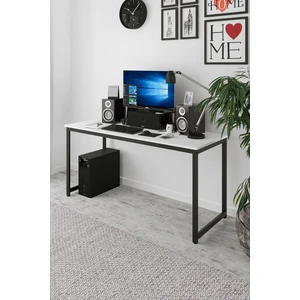 AE-4600 Çalışma Masası 160'LIK Beyaz Suntalı ve Metalli Bilgisayar Masası Ofis Masası