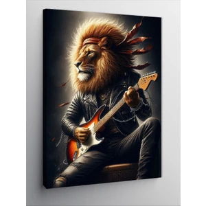 Kanvas Tablo Gitar Çalan Aslan