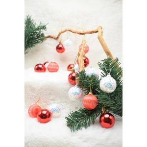 Premium Collection 20lı Kırmızı Beyaz Yılbaşı Süs