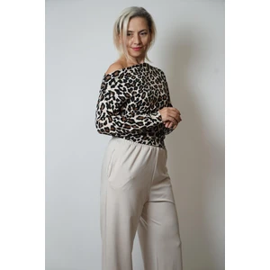 Erciyes Tekstil leopar desen tek omuz üst