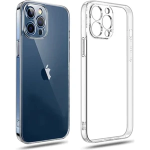 Apple iPhone 15 Pro Max Uyumlu Şeffaf Silikon Kılıf - Kamera Korumalı Esnek Tam Koruma Kapak