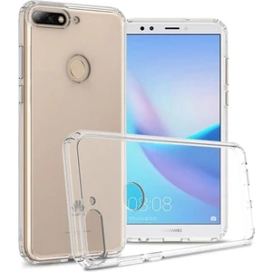 Huawei Y7 2018 Uyumlu Şeffaf Silikon Kılıf - Kamera Korumalı Esnek Tam Koruma Kapak