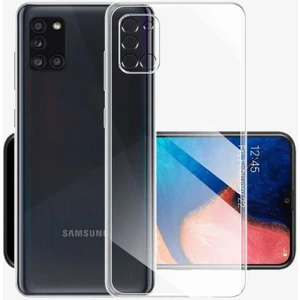 Samsung Galaxy A31 Uyumlu Şeffaf Silikon Kılıf - Kamera Korumalı Esnek Tam Koruma Kapak