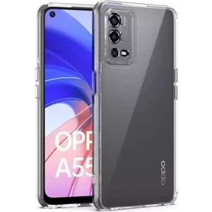 Oppo A55 Uyumlu Şeffaf Silikon Kılıf - Kamera Korumalı Esnek Tam Koruma Kapak
