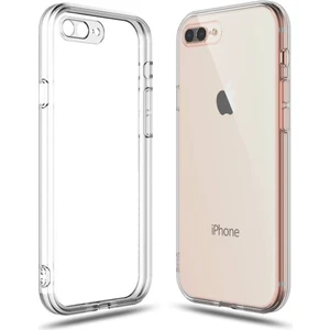 Apple iPhone 8 Plus Uyumlu Şeffaf Silikon Kılıf - Kamera Korumalı Esnek Tam Koruma Kapak