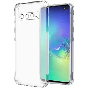 Samsung Galaxy S10 Plus Uyumlu Şeffaf Silikon Kılıf - Kamera Korumalı Esnek Tam Koruma Kapak