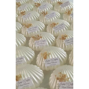 Candles Flame 25 Adet Söz Nişan Kına Nikah Hatırası Süslemeli Istiridye Kokulu Hediyelik Mum