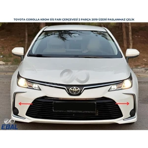 Ebal Oto Toyota Corolla Krom Sis Farı Çerçevesi 2 Parça 2019 ve Üzeri Paslanmaz Çelik