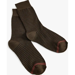 Soket Çorap Yün Karışımlı Çizgili