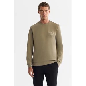 Avva Erkek Vizon Regular Fit Bisiklet Yaka Pamuklu Baskılı Elastan Sweatshirt A42Y1206