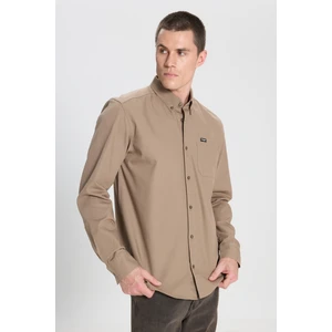 Regular Fit Normal Kesim %100 Pamuk Cep Detaylı Vizon Gömlek