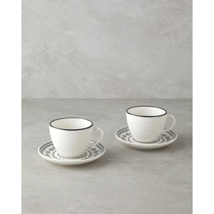 English Home Deco Bone Porselen 4 Parça 2 Kişilik  Fincan Takımı 220 ml Siyah
