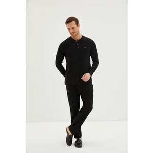 Uzun Kollu Patlı 2'li Pamuk Pijama Takımı