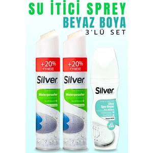 2 Adet Su Itici Önleyici Sprey 300 ml + Silver Likit Beyaz Spor Ayakkabı Boyası 75GR