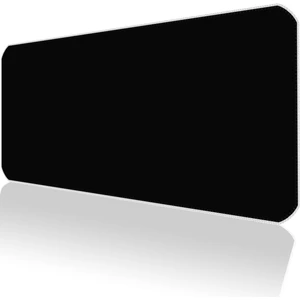 90X40 Logosuz Siyah-Black Xxl Büyük Boy Ilyuka MP339040 Gaming Mousepad Dikişli Kenar Kaymaz Taban 90X40CM