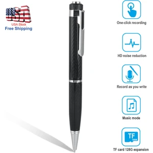 Dijital Mini Ses Aktive Kaydedici Kalem 128GB Diktaphones Depolama Stereo Mp3 A (Yurt Dışından)