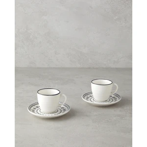 English Home Deco Bone Porselen 4 Parça 2 Kişilik Kahve Fincan Takımı 90 ml Siyah