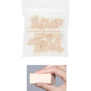 Doğal ve Kusursuz Kapatıcılık Sağlayan Makyaj Süngeri-Waffle Mini Puff (20Adet)