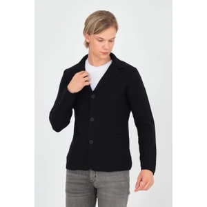 Elm Wear Dikdörtgen Desen Cepli Triko Ceket-Lacivert