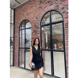 Sindi Moda Maria Fırfır Detay Tül Elbise 9400