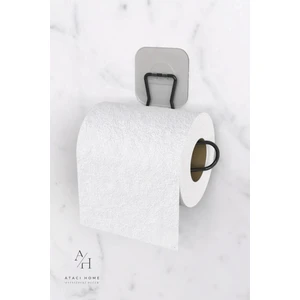 Atacı Home Sticker Yapışkanlı Dekoratif Wc Tuvalet Kağıdı Tutacağı Şık Banyo Aksesuarı Wc Kağıtlık