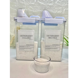 2li Ölçü Kapaklı 2300ML Beyazlar/renkliler Deterjan Kabı Vakumlu Akrilik Banyo Düzenleyici Set